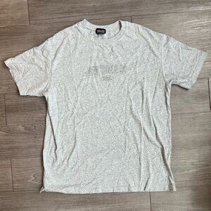 Vintage Y2K New York & Company Gray Logo Cotton T-Shirt Size XL